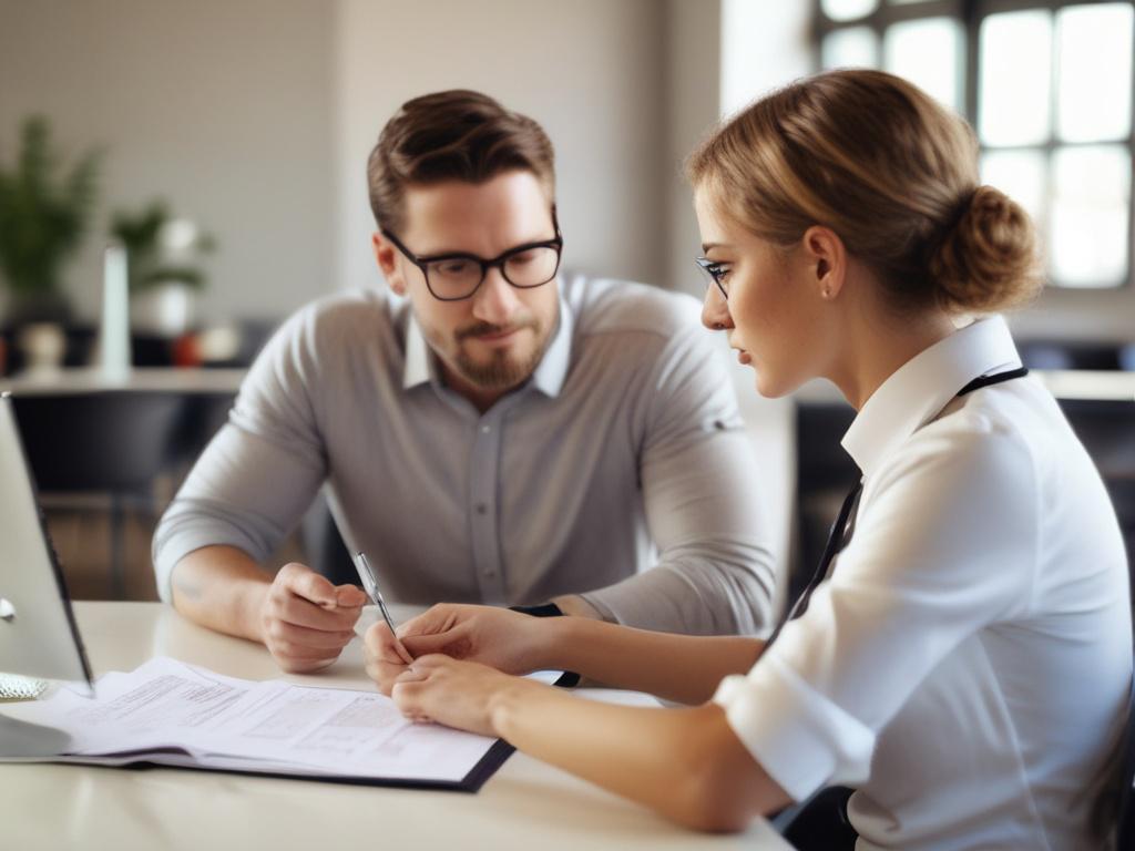 A close up shot of a professional career coach engaging
