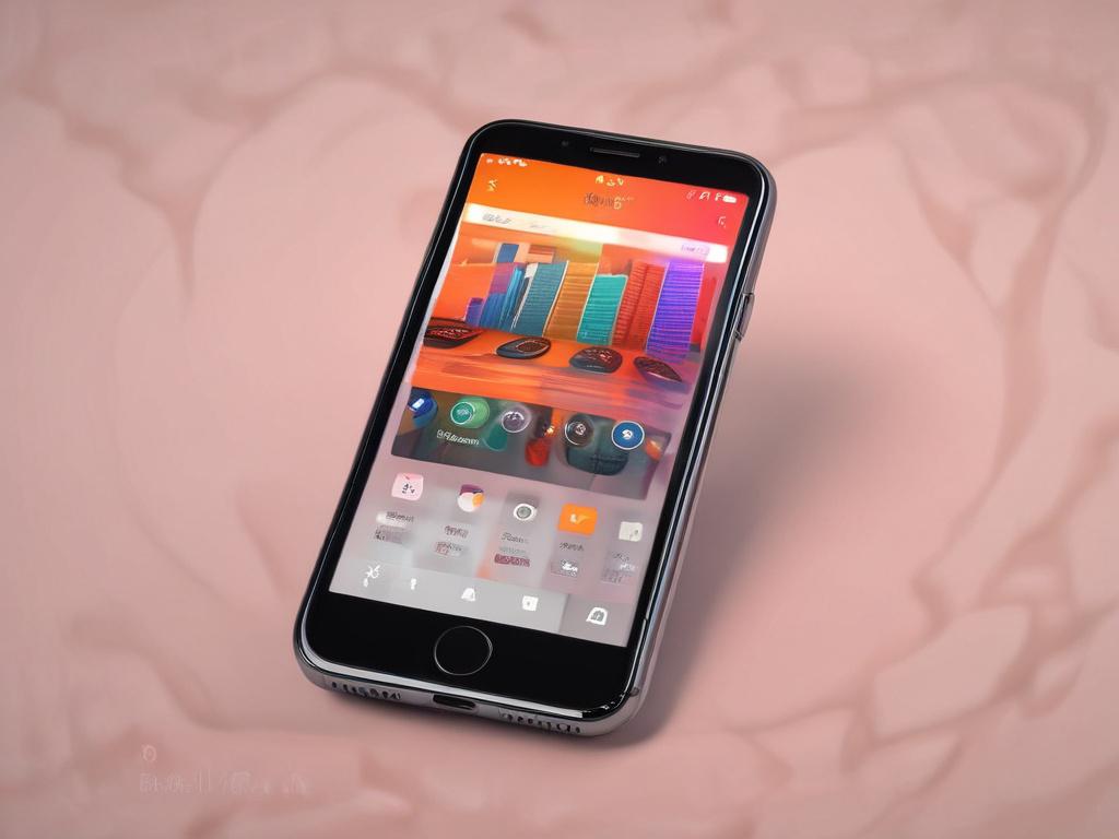 A close-up shot of a mobile app interface displayed on a smartphone, featuring vibrant colors and user-friendly design elements. The background should be a soft-focus workspace with a wooden table and some tech gadgets, ensuring the app screen is the clear focal point. The image should be rendered in high-resolution, capturing details like touch gestures and interactions, optimized for an rgb(35, 99, 78) color scheme.