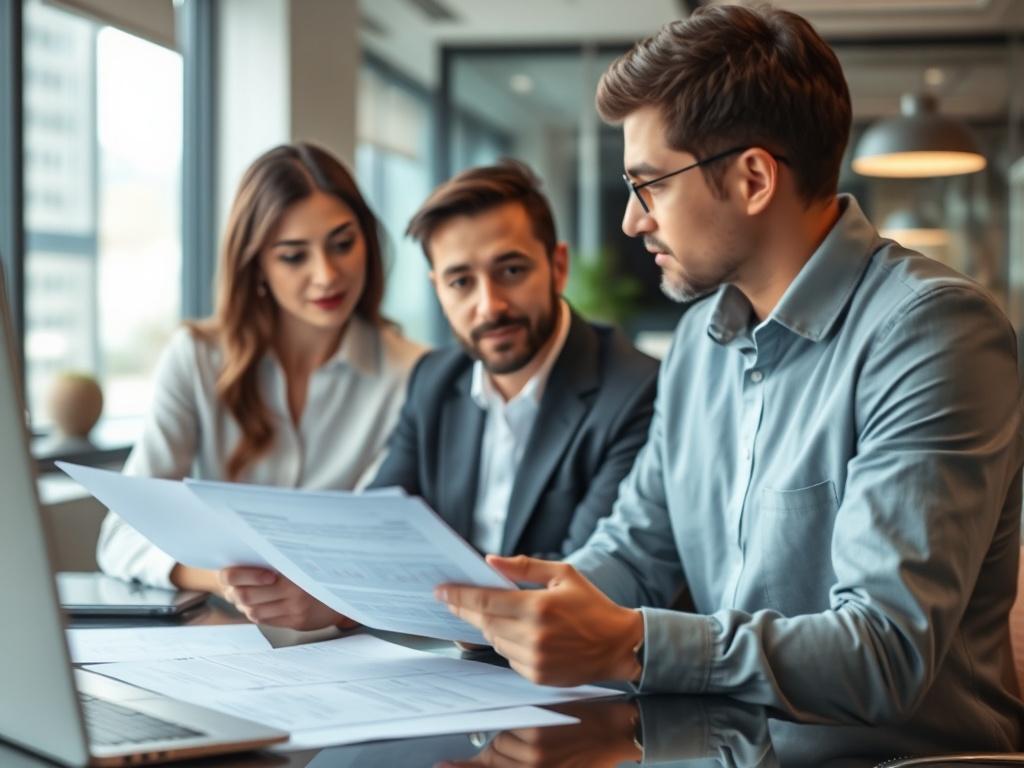 A professional advisor discussing SBA loan options with a small