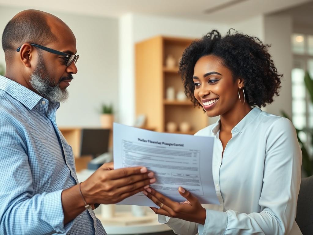 A close up shot of a small business owner reviewing