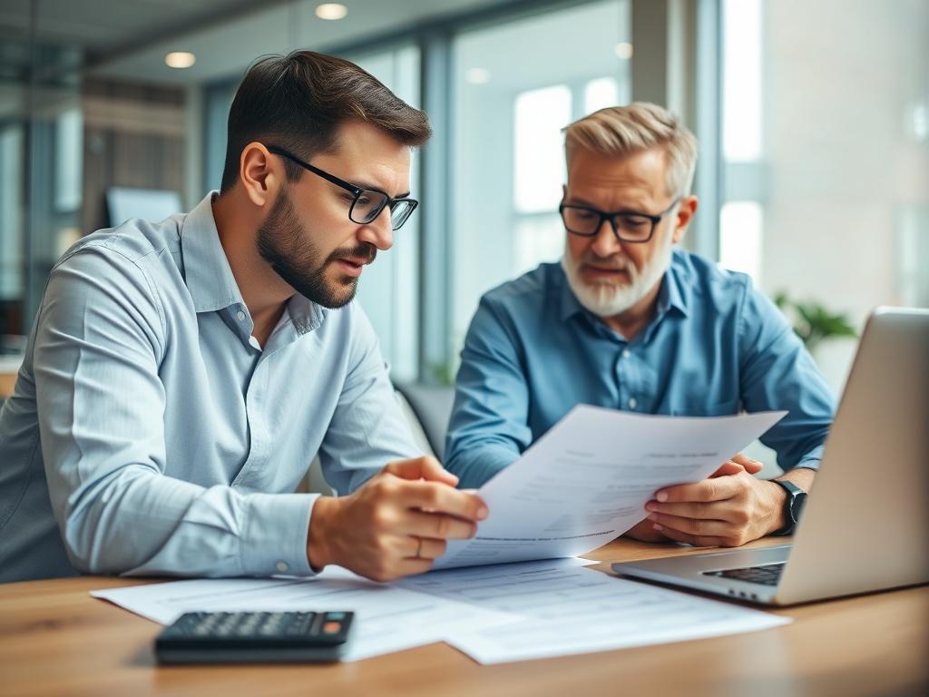 A close up shot of a small business owner reviewing