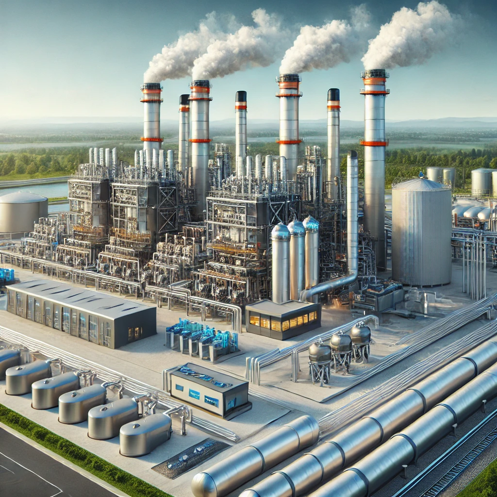 dall·e 2025-03-02 15.21.02 - a realistic photo of a modern district heating plant focused on energy efficiency. the image showcases a combined heat and power (chp) facility with i.webp