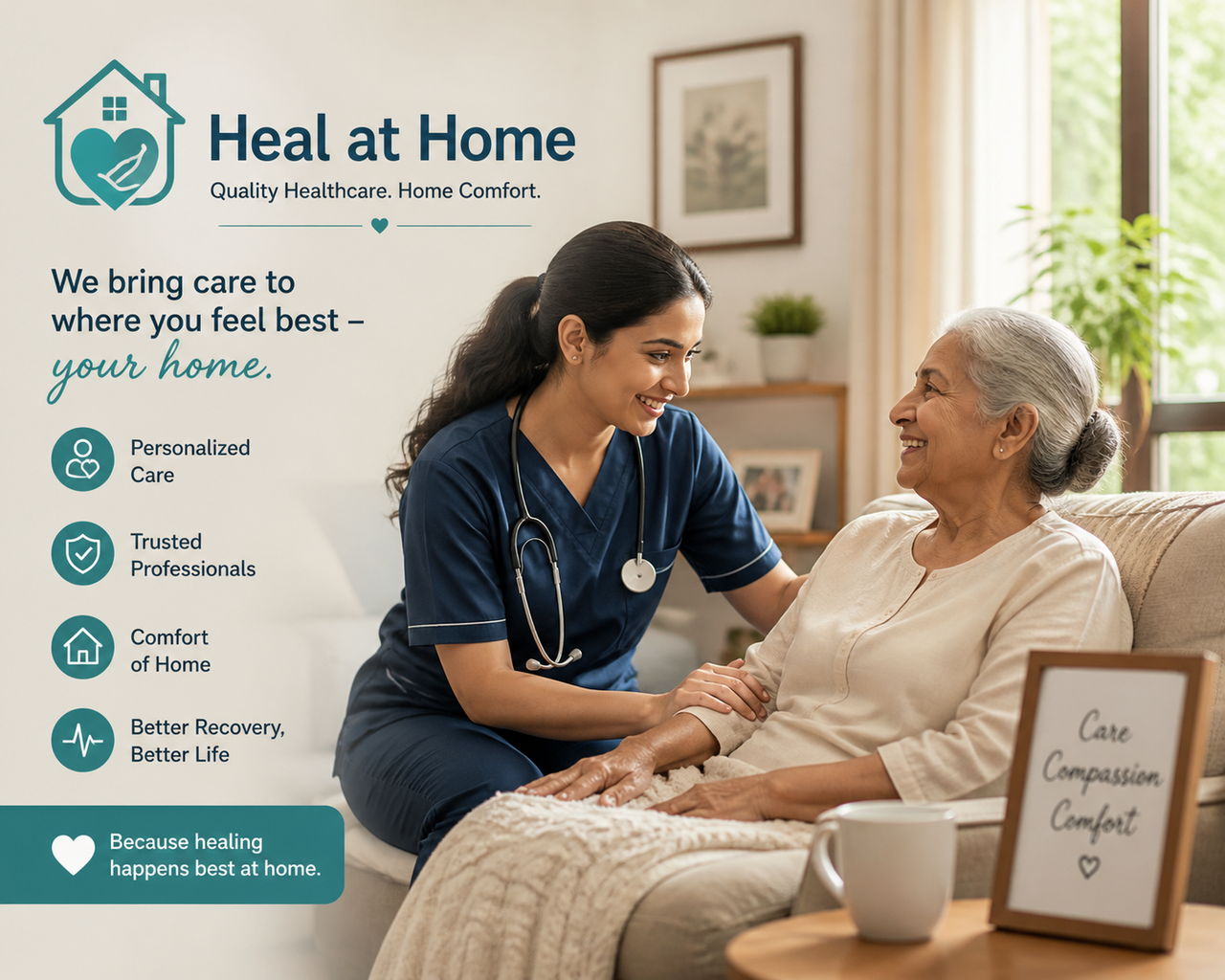 Healthcare professional providing home-based care