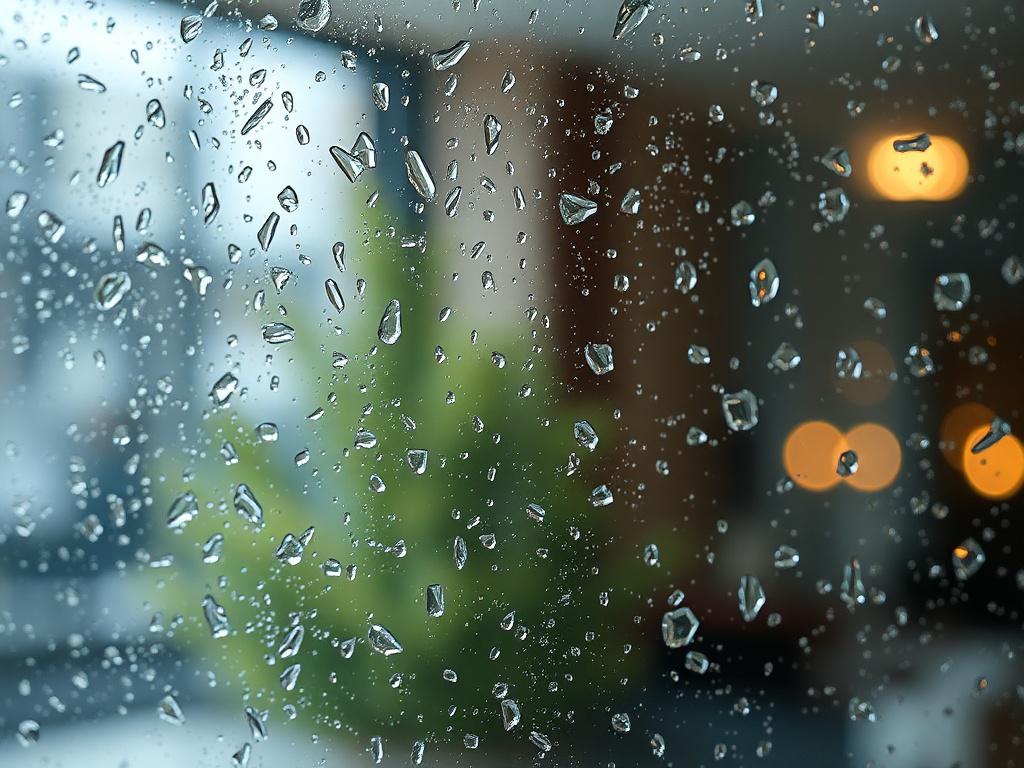 A highly detailed, hyper-realistic close-up shot of a sparkling clean window, showcasing the clarity and shine. The image should be taken with a 45mm f/1.2 lens, emphasizing the glass texture and reflections. The background should be softly blurred, highlighting the window as the main subject.