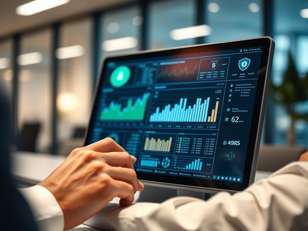 A close up shot of a cybersecurity expert analyzing data