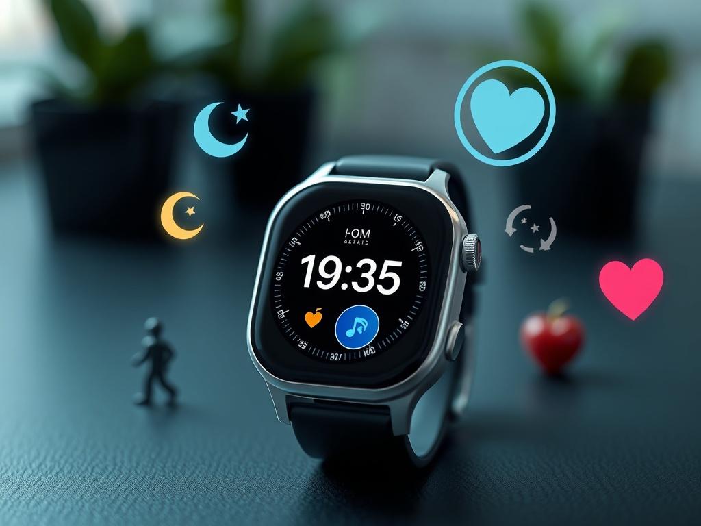 **AI Image Generation Prompt:**

Create a realistic high-resolution photo that encapsulates the essence of the blog titled "Do Smartwatches Really Make You Healthier? A Data-Driven Look." 

**Composition:** 
The composition should focus on a single smartwatch prominently displayed in the foreground, showcasing its screen with health metrics like heart rate, step count, and sleep quality. The watch should be angled slightly to highlight these details clearly.

**Subject Matter:** 
The smartwatch should be mo