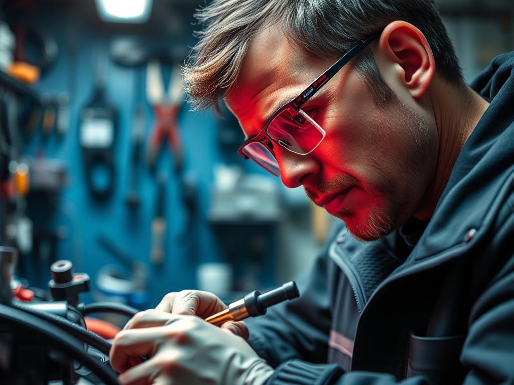 A close up shot of a skilled technician assembling custom