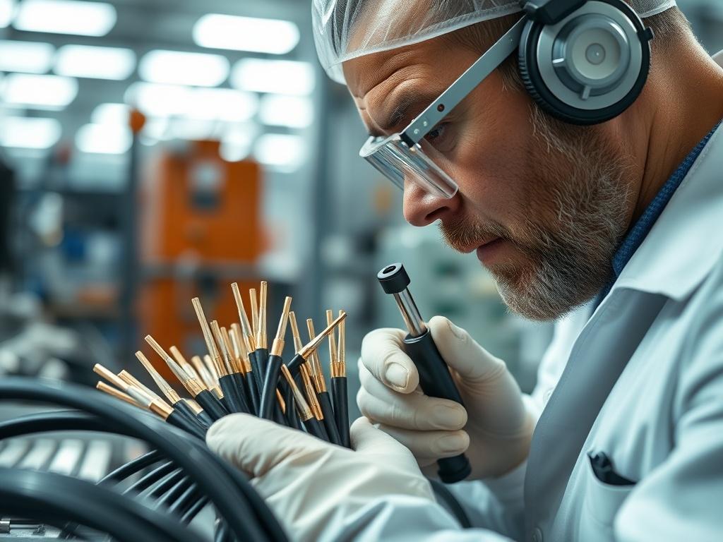 A detailed close up of a quality assurance inspection of