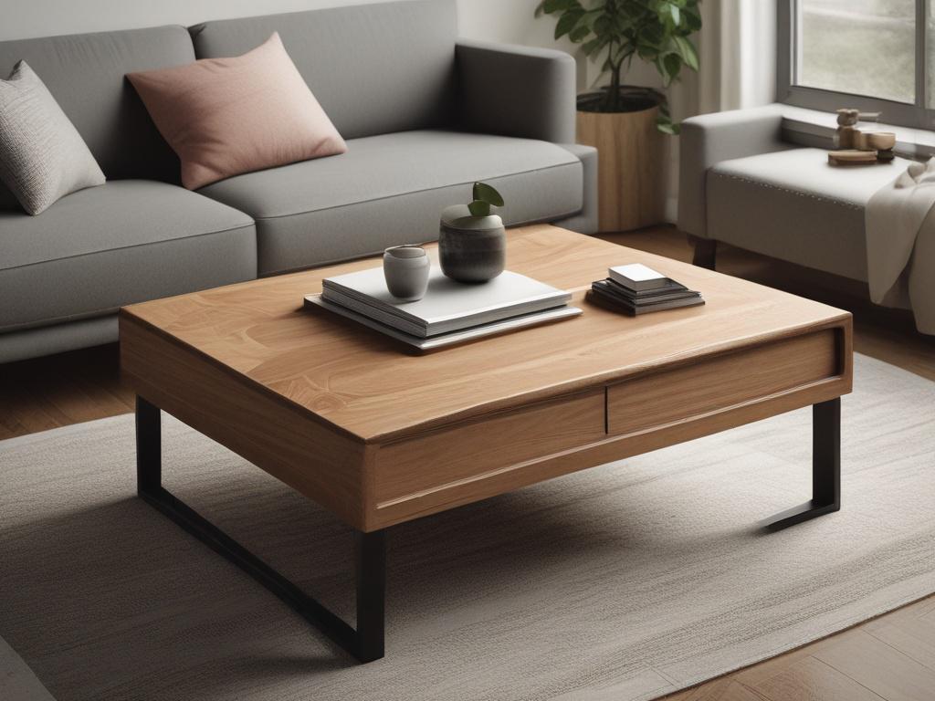 coffee table, handcrafted wood, living room furniture, modern design, custom finishes