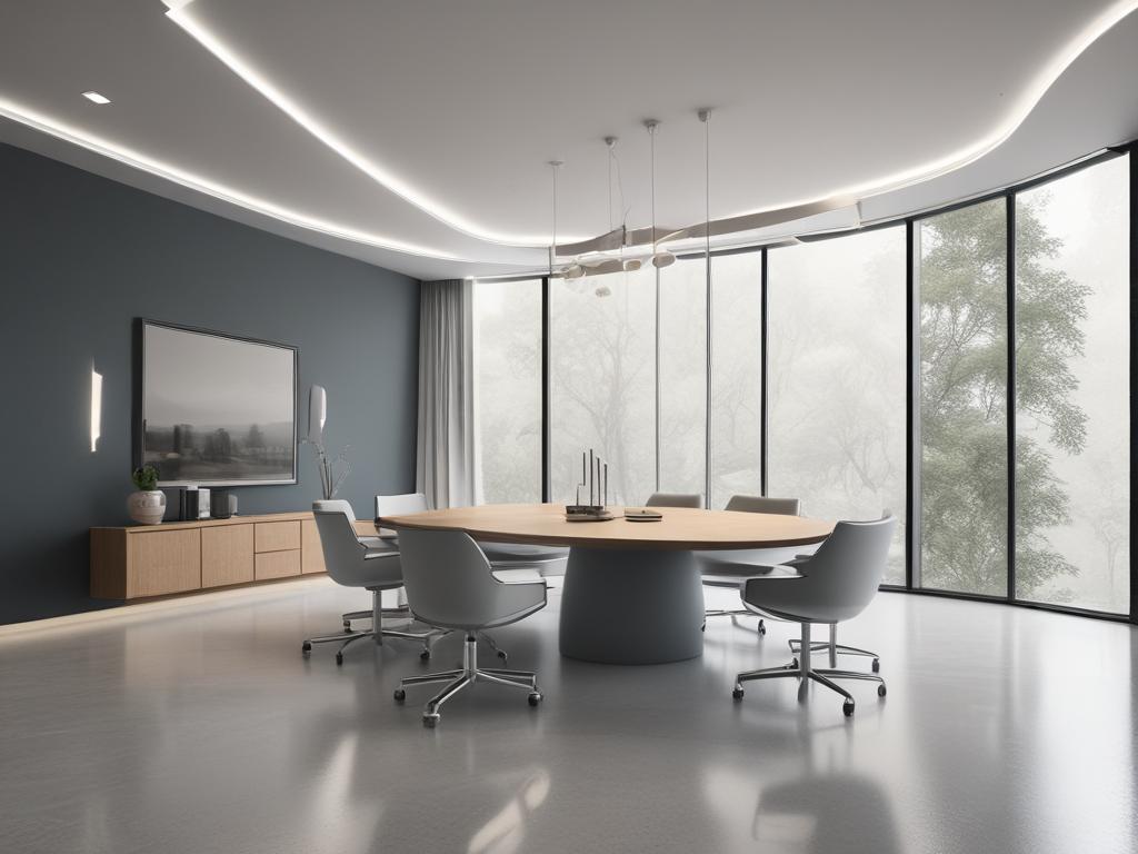 private meeting room, professional environment, technology