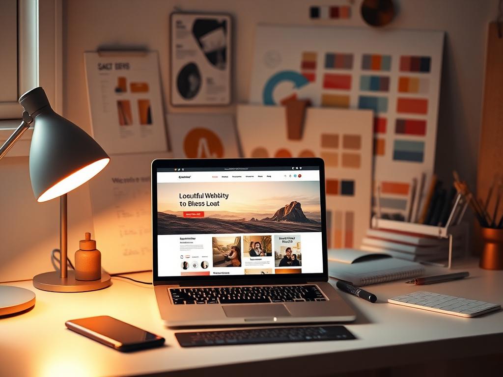 A high resolution image of a serene workspace featuring a