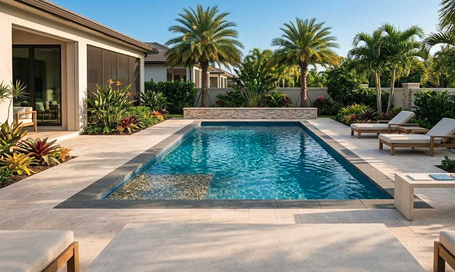 Backyard pool in South Florida