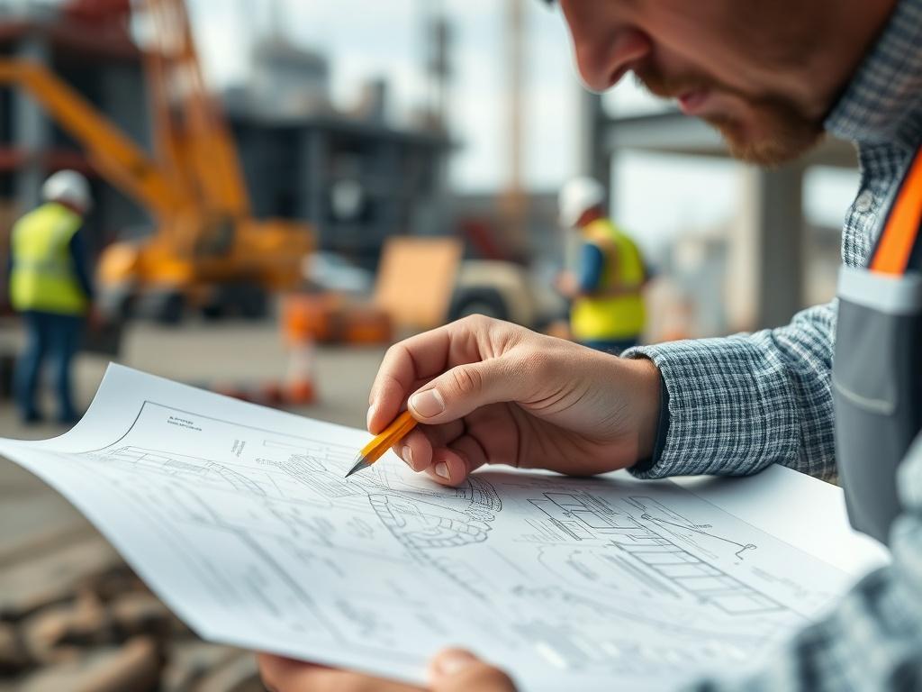 A hyper realistic close up shot of a construction project