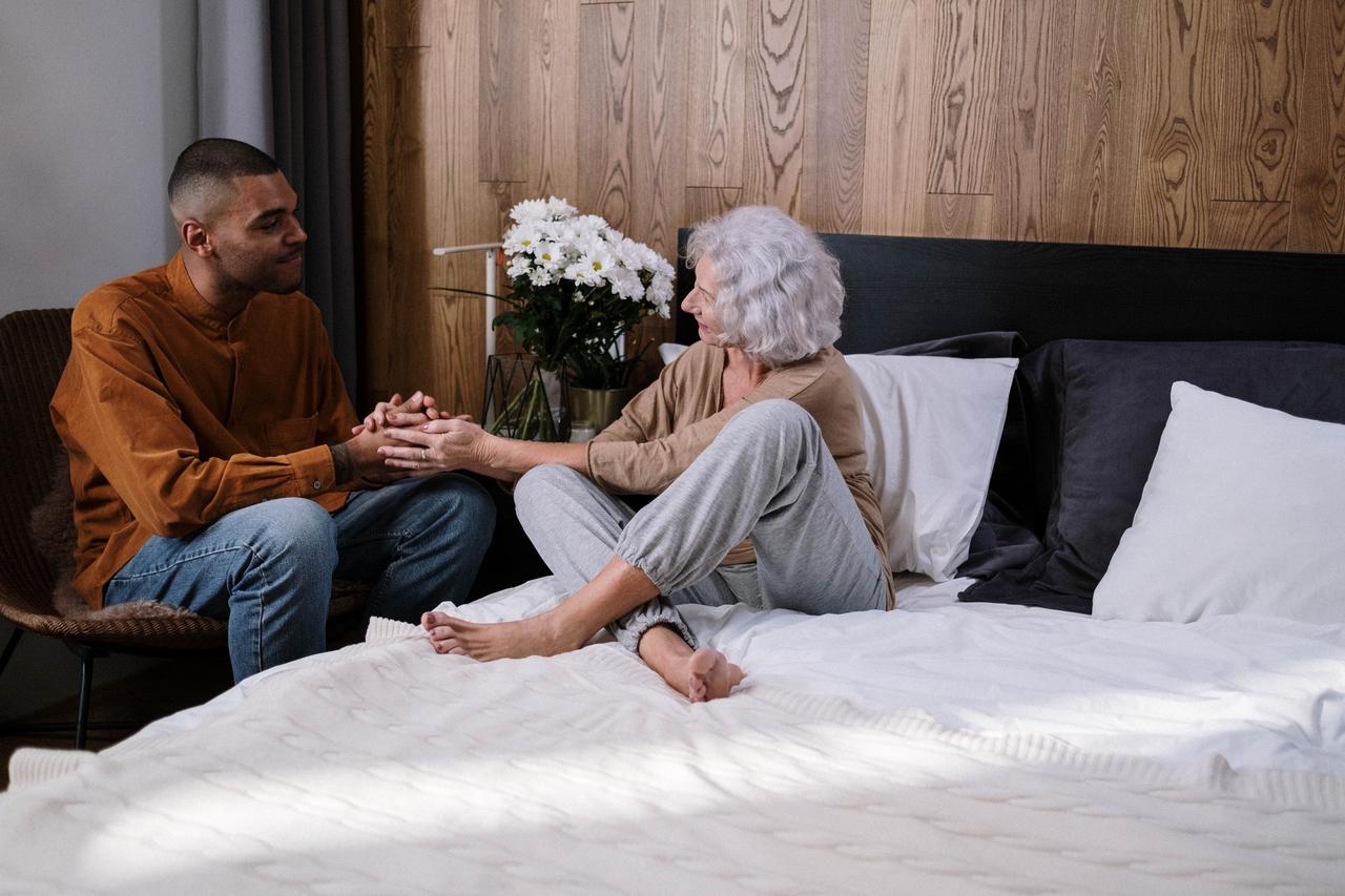 Caregiver with elderly woman