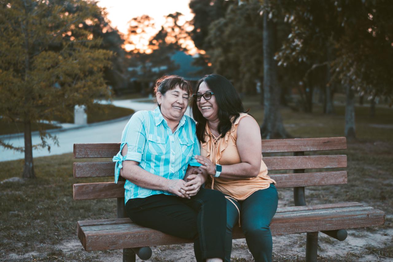 This is a photo of a woman recieving live-in care.