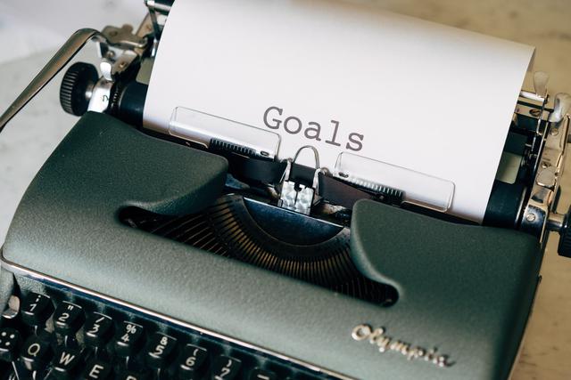 Goals typed on a typewriter