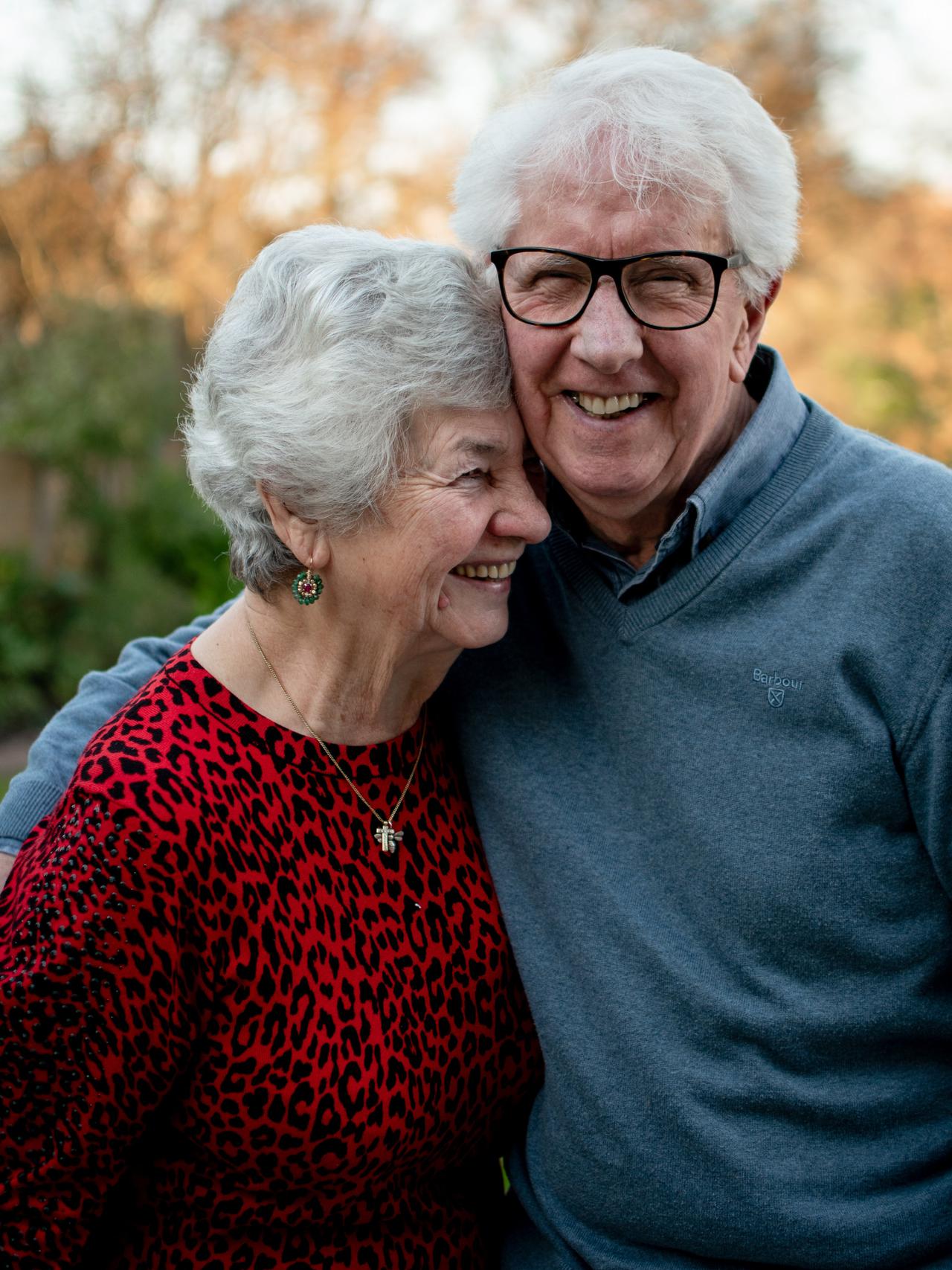 Two satisfied clients, hugging. Our home health aides in Dayto, Ohio truly engender happiness in each and every patient.
