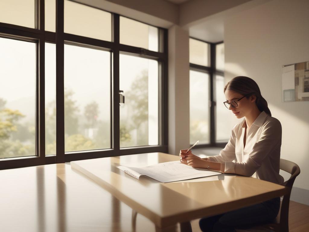 a professional setting with a person reviewing a personalized plan