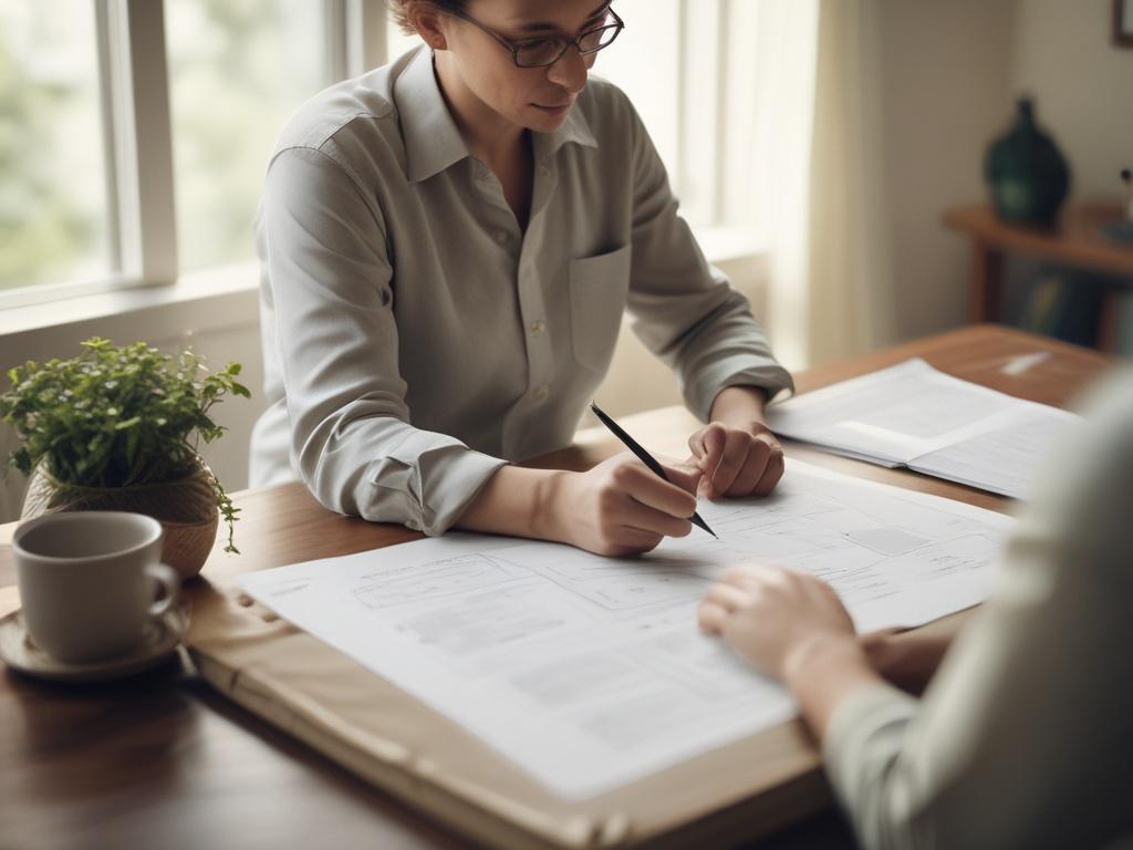 a professional setting with a person reviewing a personalized plan