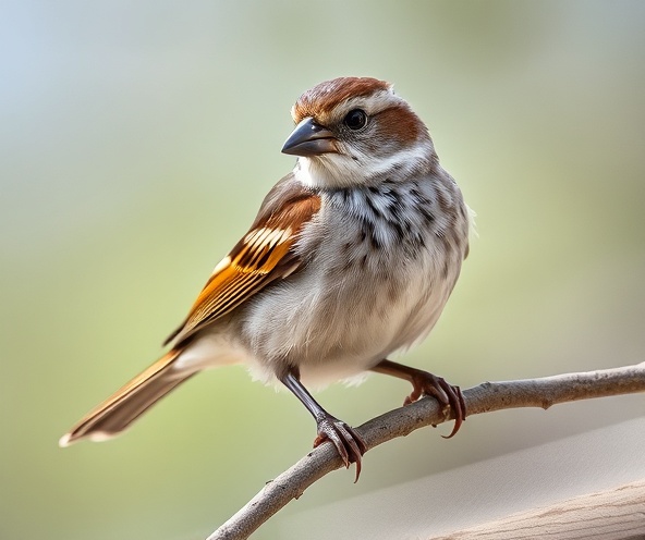 Michigan house sparrow perched on residential structure