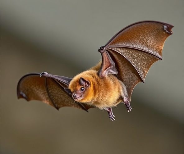 Michigan brown bat showing characteristic brown fur and wing structure