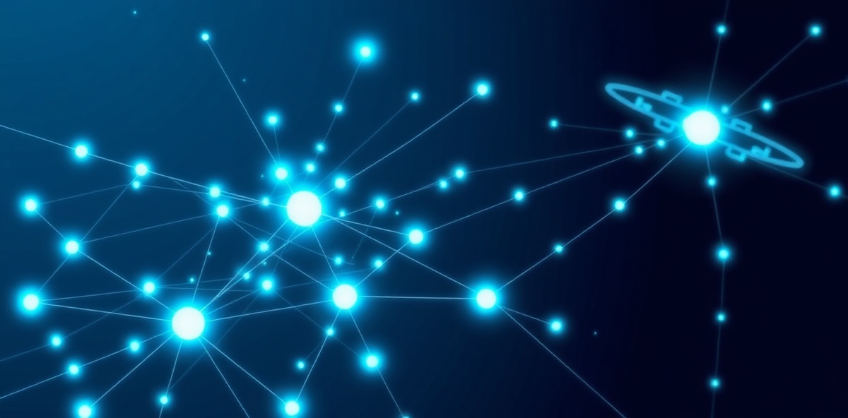 Orbital communications network with satellite paths
