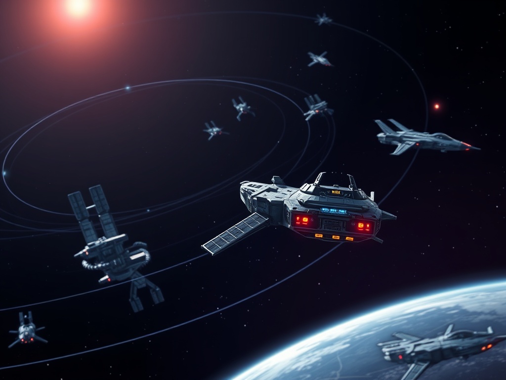 Aerospace and orbital defense technologies visualization