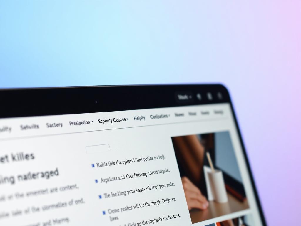 A hyper realistic close up of a web page displaying