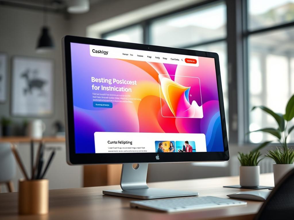 A close up shot of a beautifully designed landing page