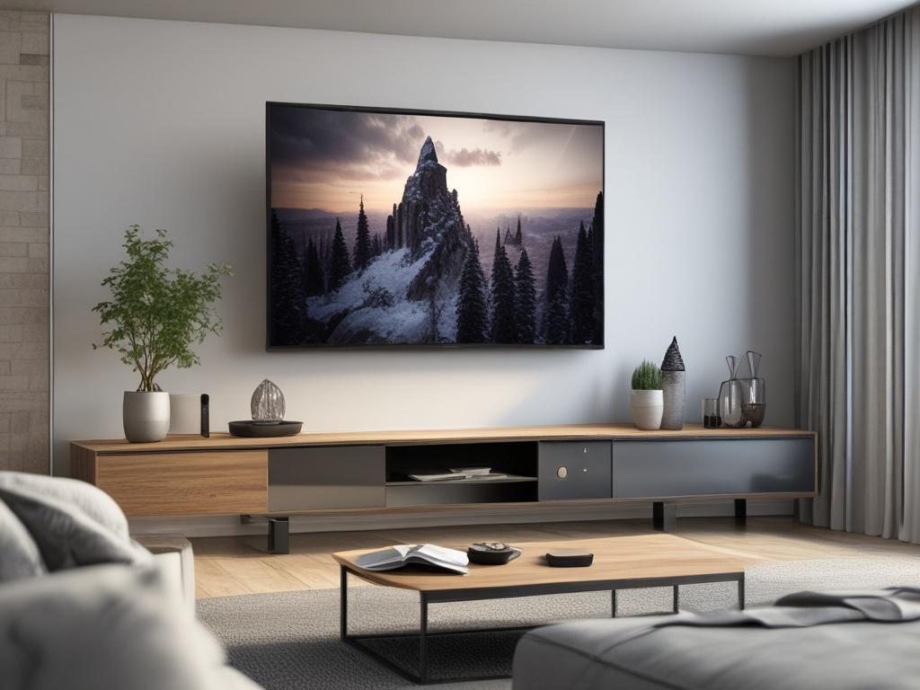 A professional installer mounting a flat screen TV on a