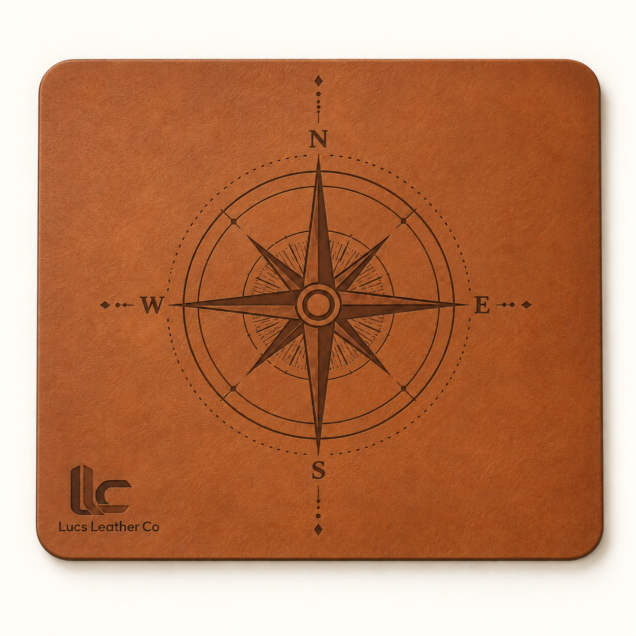 Leather mouse pad with custom engraved design
