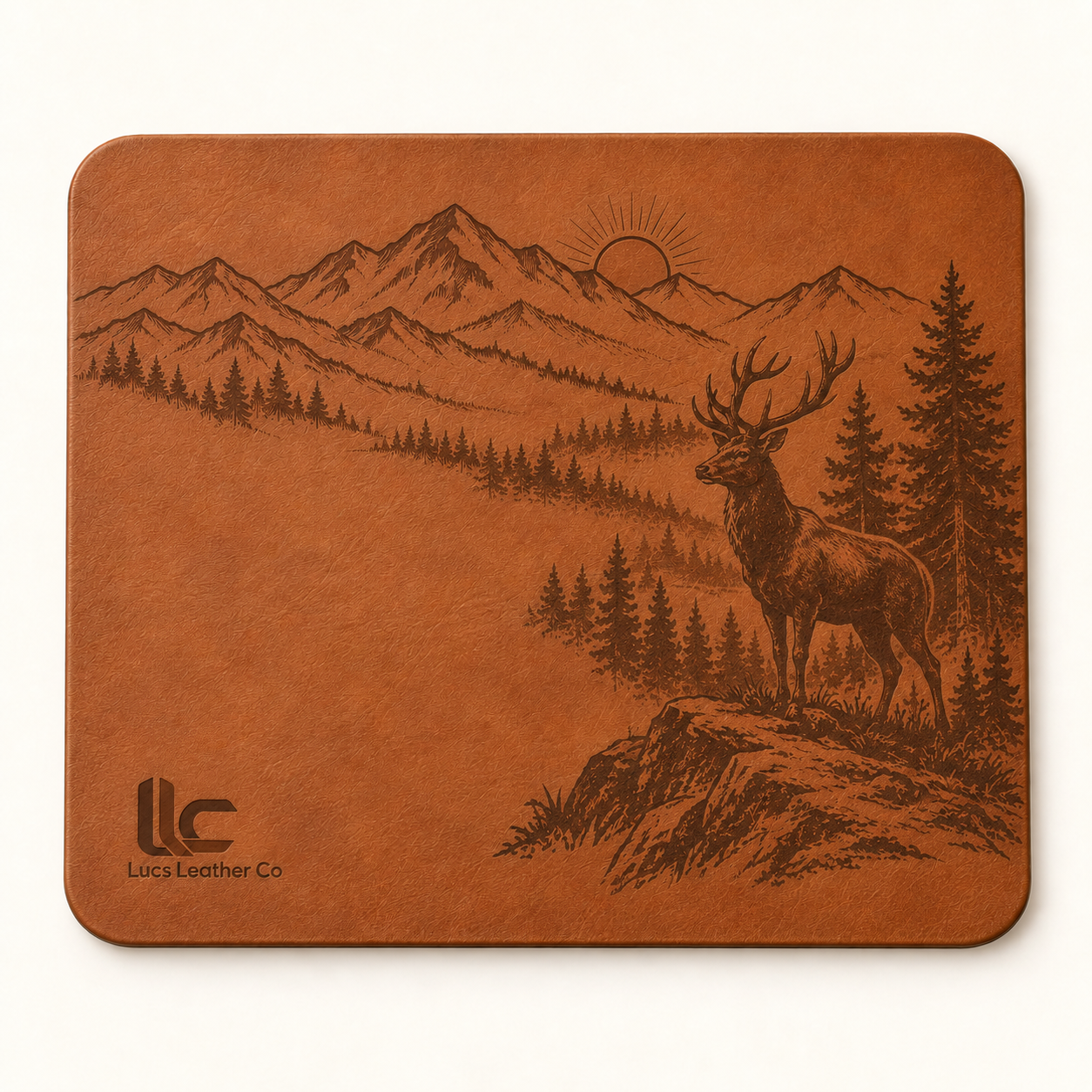 Leather mouse pad variant with custom design