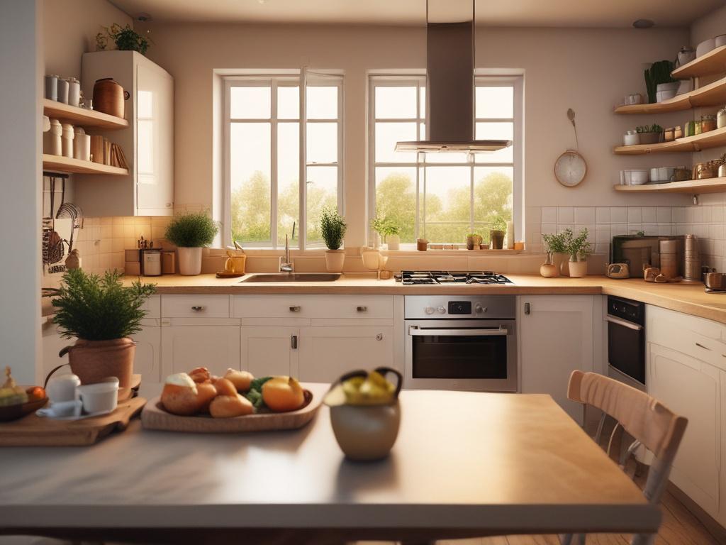a cozy kitchen with a person cooking a budget friendly