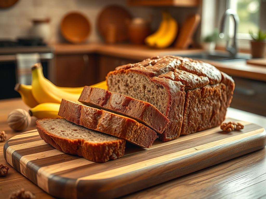 A high resolution image of a loaf of Banana Bread,