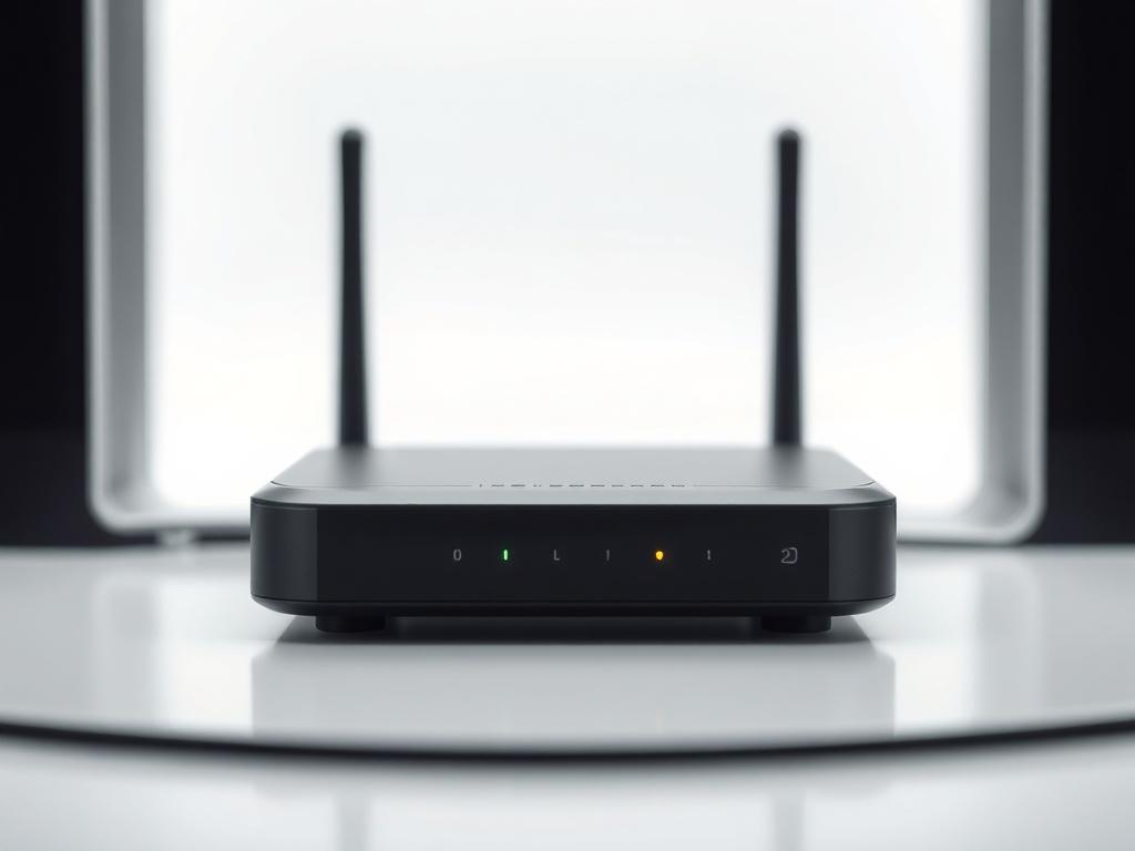 A realistic high-resolution close-up shot of a modern cloud gateway device, showcasing sleek and compact design. The device should have LED indicators glowing subtly, placed against a minimalistic white background to emphasize its features. The image should capture the essence of technology and security, focused on the device with a depth of field that softly blurs the background, ensuring the viewer's attention is drawn directly to the product.