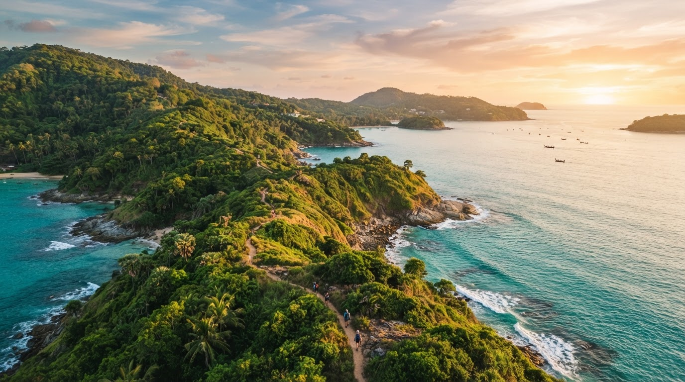 Scenic coastal trail in Southeast Asia