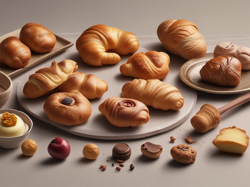 pastry, baking, croissants, tarts, eclairs, desserts