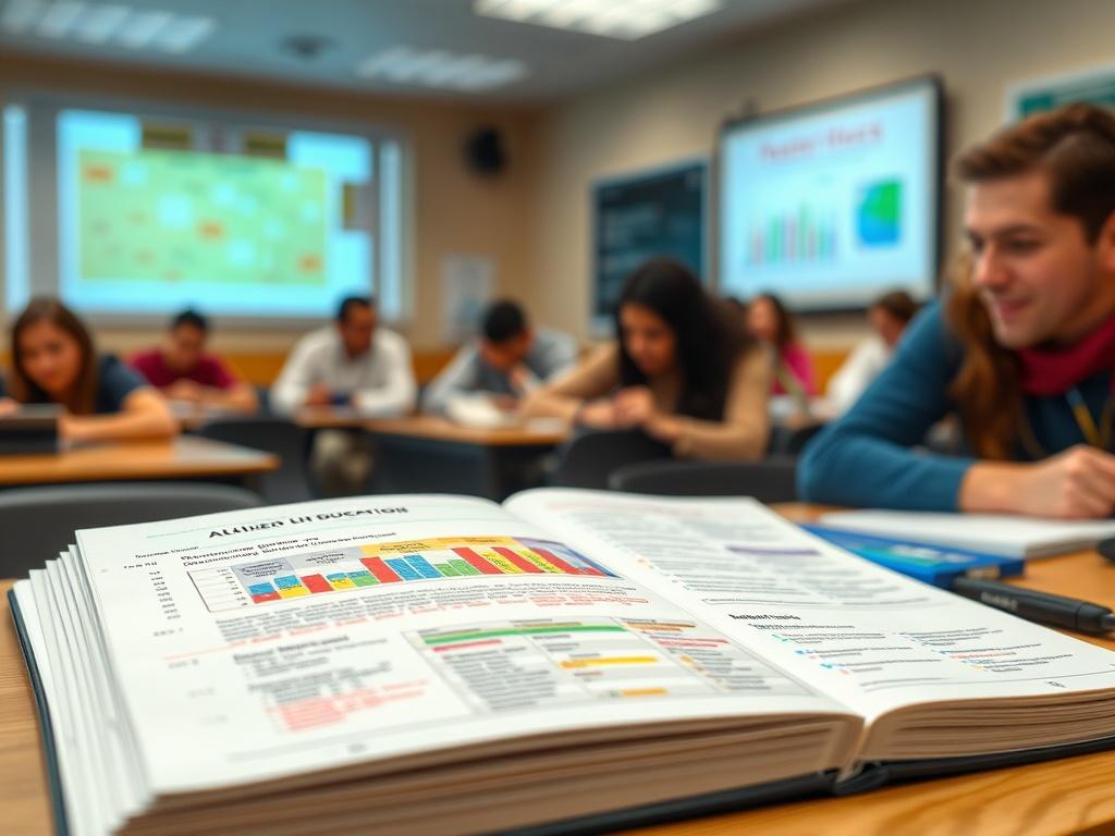 A hyper realistic close up shot of a workbook for