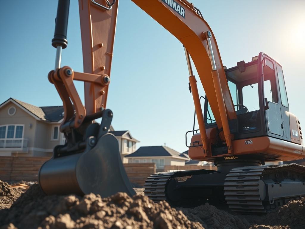 A close up shot of a Yanmar VIO 25 excavator