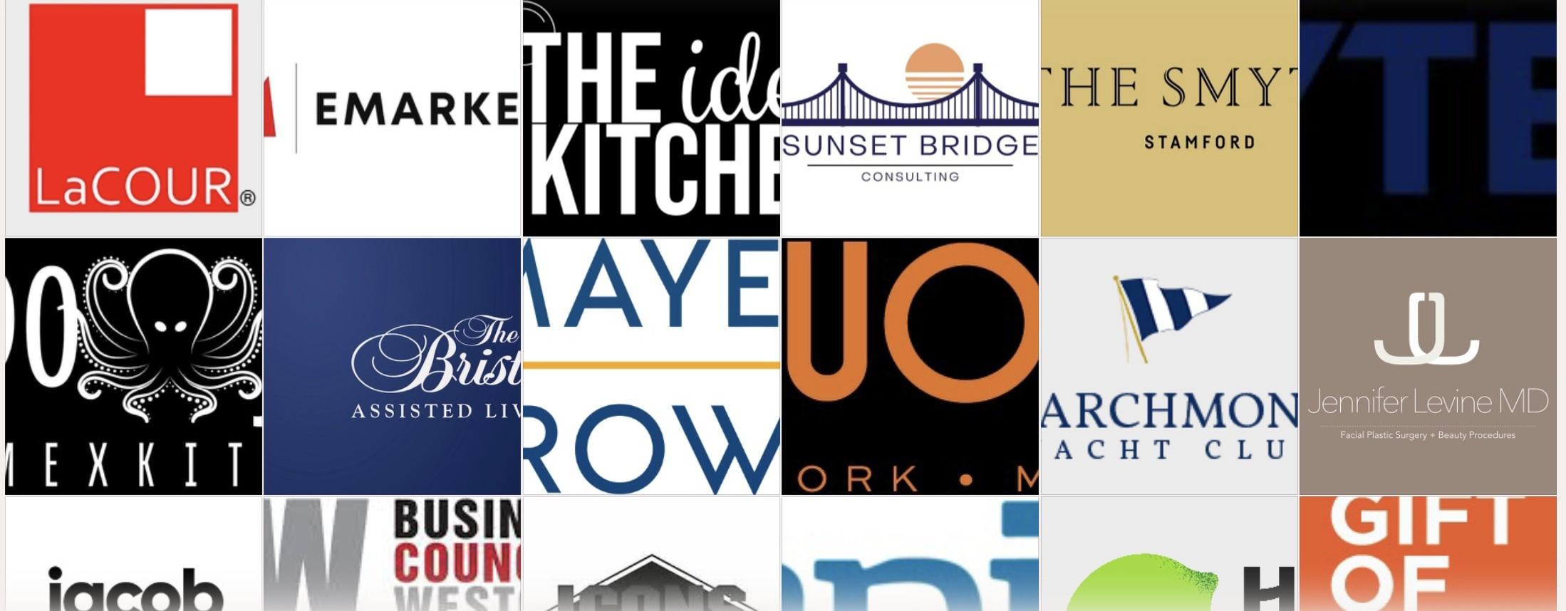 Collage of corporate client logos that trust On The Rocks with Nick for their events