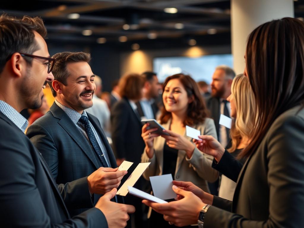 A vibrant image depicting a successful networking event, with diverse