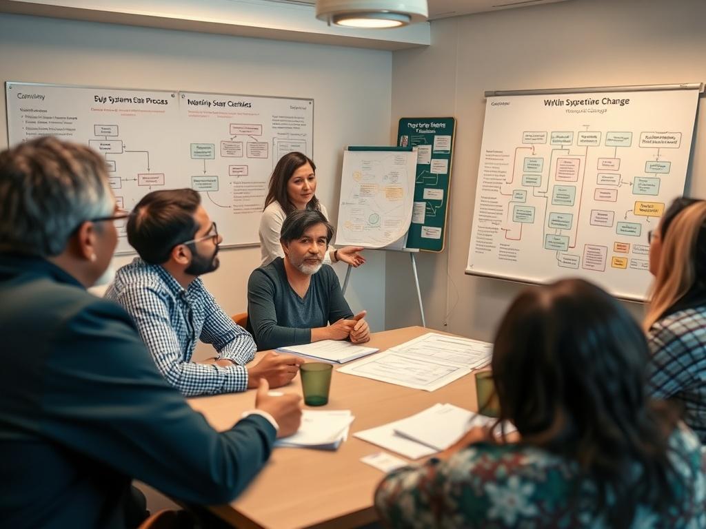 An impactful image showing a consultant facilitating a workshop with