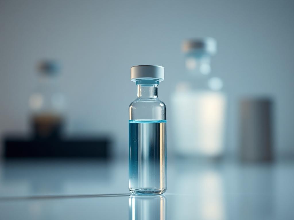 A close up shot of a high quality peptide vial,