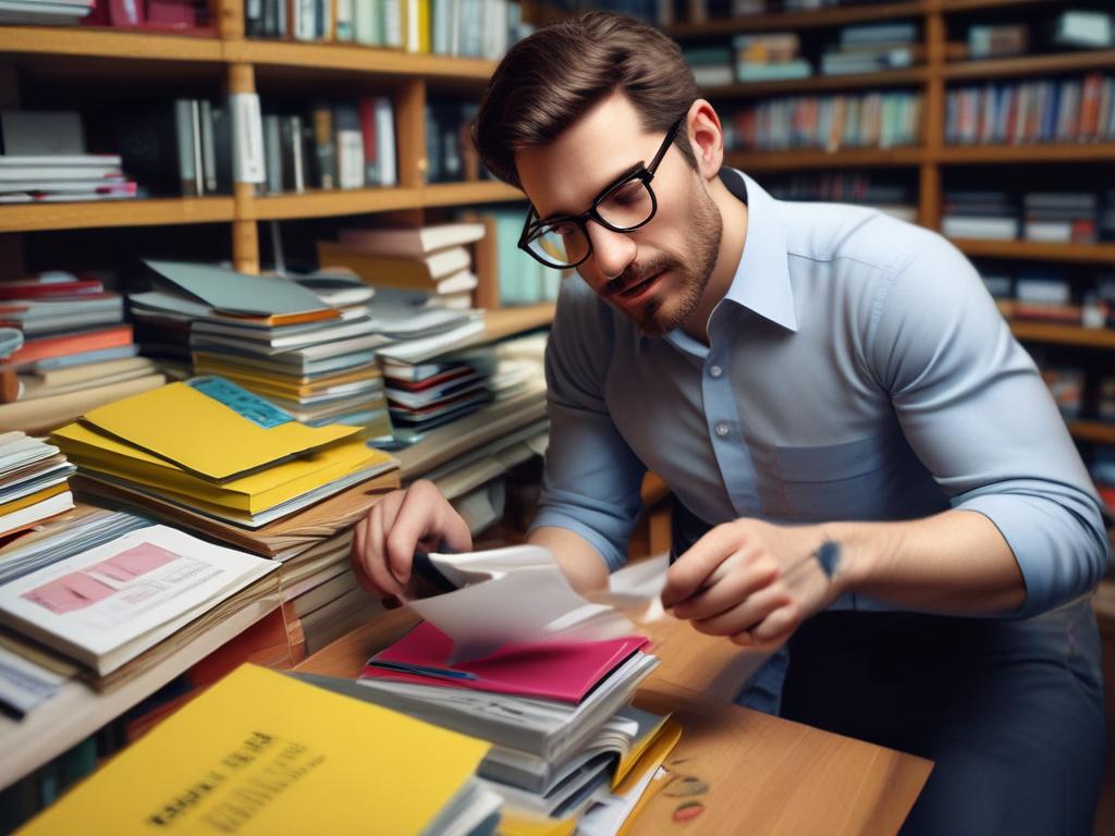 A hyper-realistic close-up shot of a professional cataloging process in action. Focus on a hands-on expert meticulously organizing materials and assets data on a digital interface. The background should be a modern office setting with a sleek, minimalistic design. The lighting should be bright yet soft, emphasizing the clarity and precision of the cataloging work. The primary color scheme should incorporate rgb(50, 170, 39) to create a vibrant and engaging atmosphere.