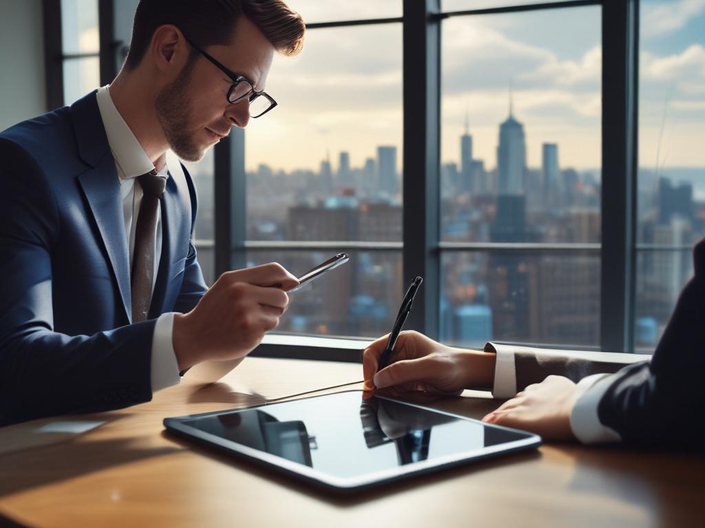 A close up image of a financial analyst reviewing investment