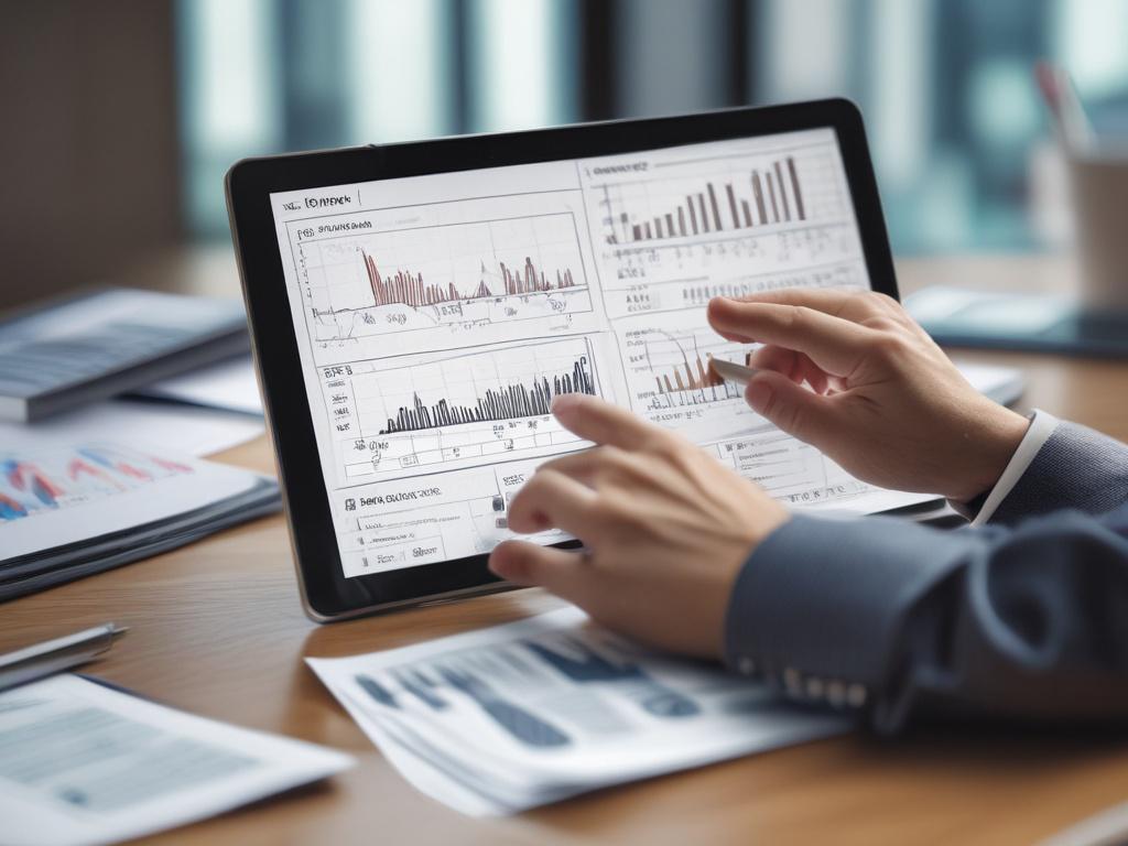 A high resolution close up of financial charts and graphs