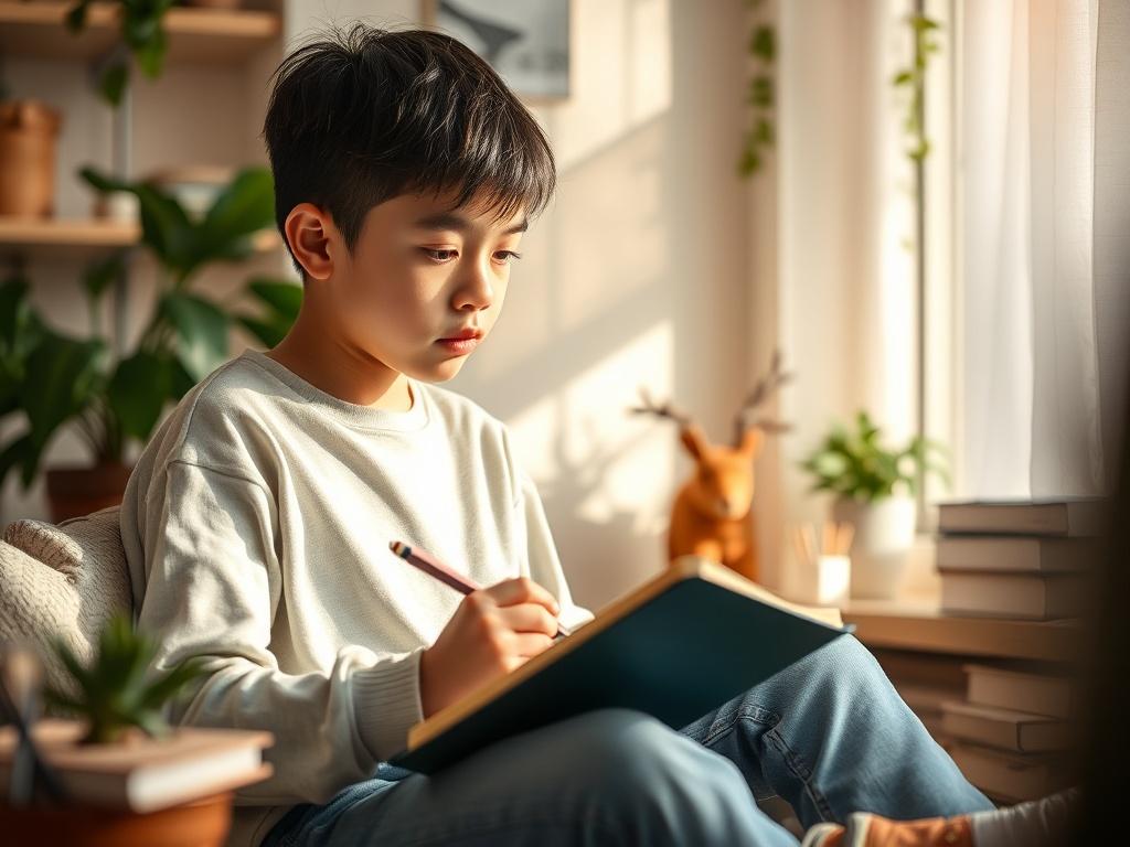 A serene, high resolution of a young high school student