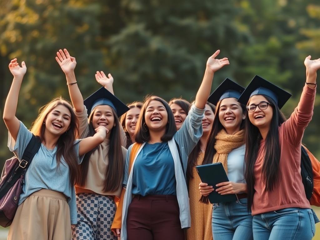 A tranquil, high resolution of a group of diverse students