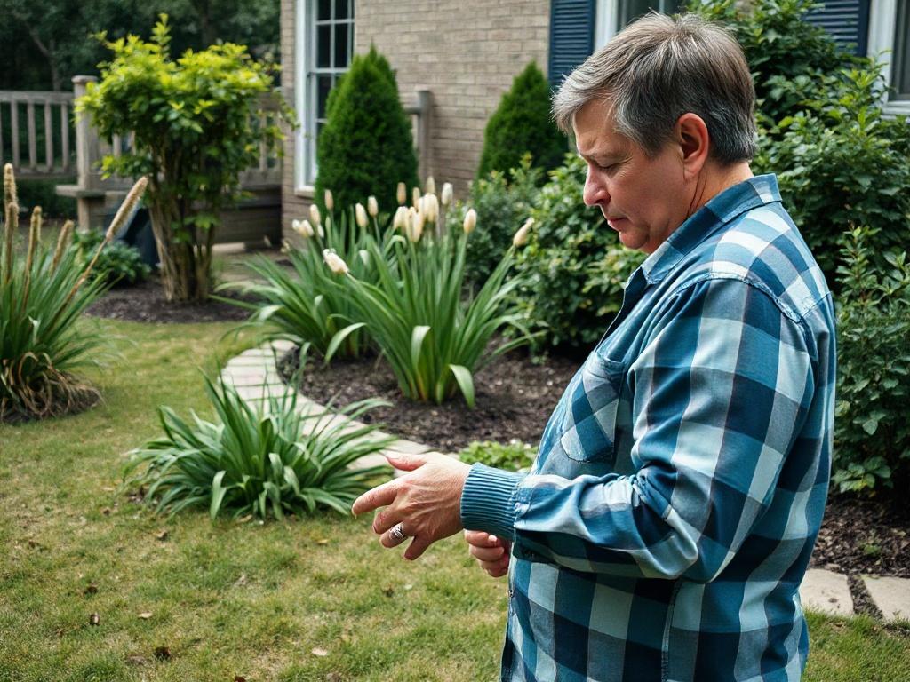 Create a realistic high-resolution photo focusing on a single subject that represents the theme “7 Signs It's Time to Hire a Professional Landscaper in Hardin County.” 

**Composition**: The image should have a simple and clear composition, shot in a close-up format using a 45mm f/1.2 lens style to achieve a shallow depth of field. The subject should be at the center, showcasing the details effectively while blurring the background for emphasis. 

**Subject Matter**: The primary focus of the image will be a