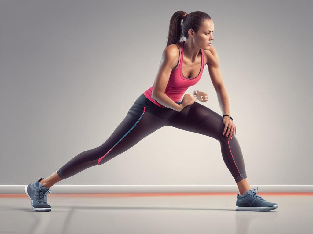 A female athlete in vibrant activewear, showcasing strength and grace